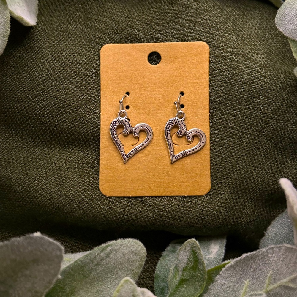 New Heart drop earrings